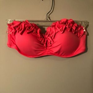 Victoria’s Secret Coral Bikini Top W/ Straps